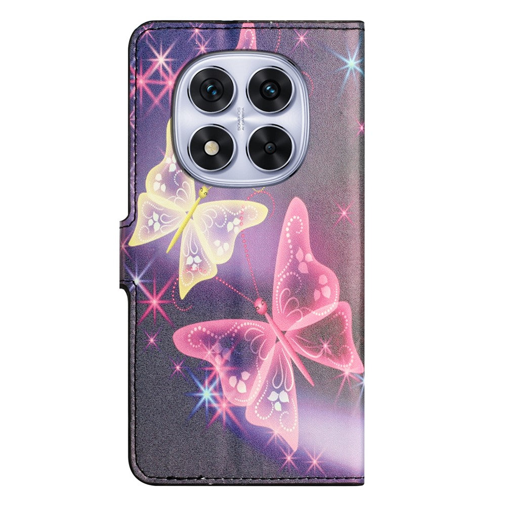 For Xiaomi Poco M8 Pro 5G / Redmi Note 15 Pro+ 5G (Global) Case Pattern Print PU Leather Wallet Phone Cover - Illusion Butterfly