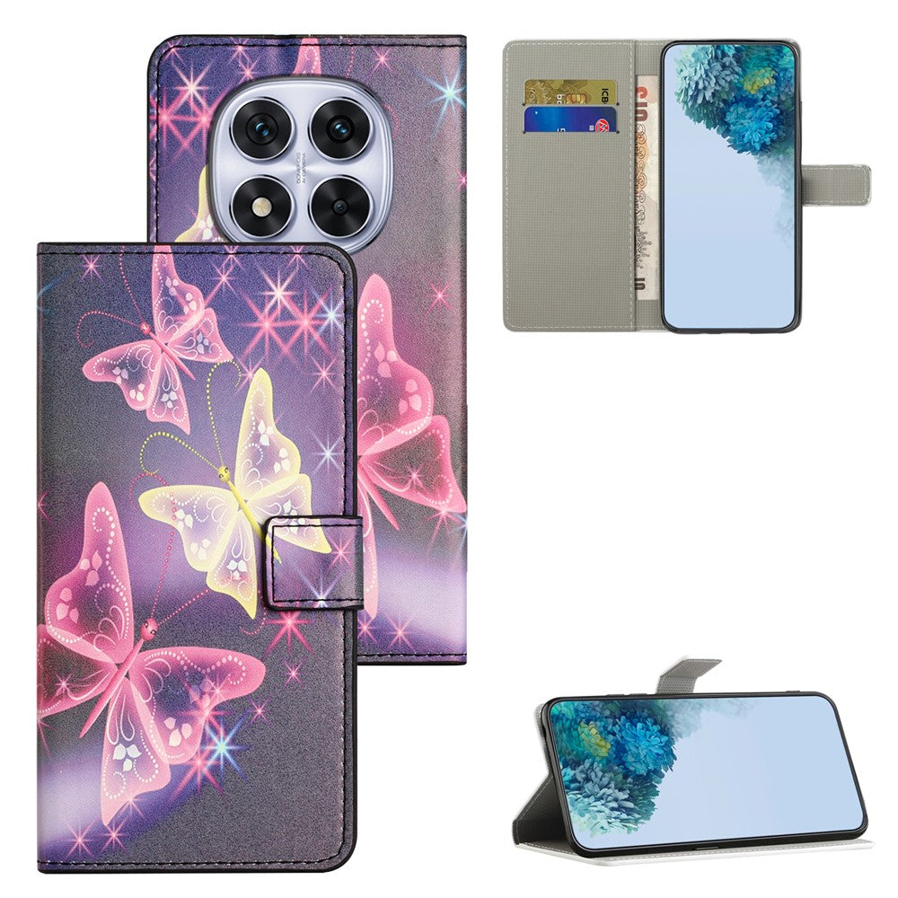 For Xiaomi Poco M8 Pro 5G / Redmi Note 15 Pro+ 5G (Global) Case Pattern Print PU Leather Wallet Phone Cover - Illusion Butterfly