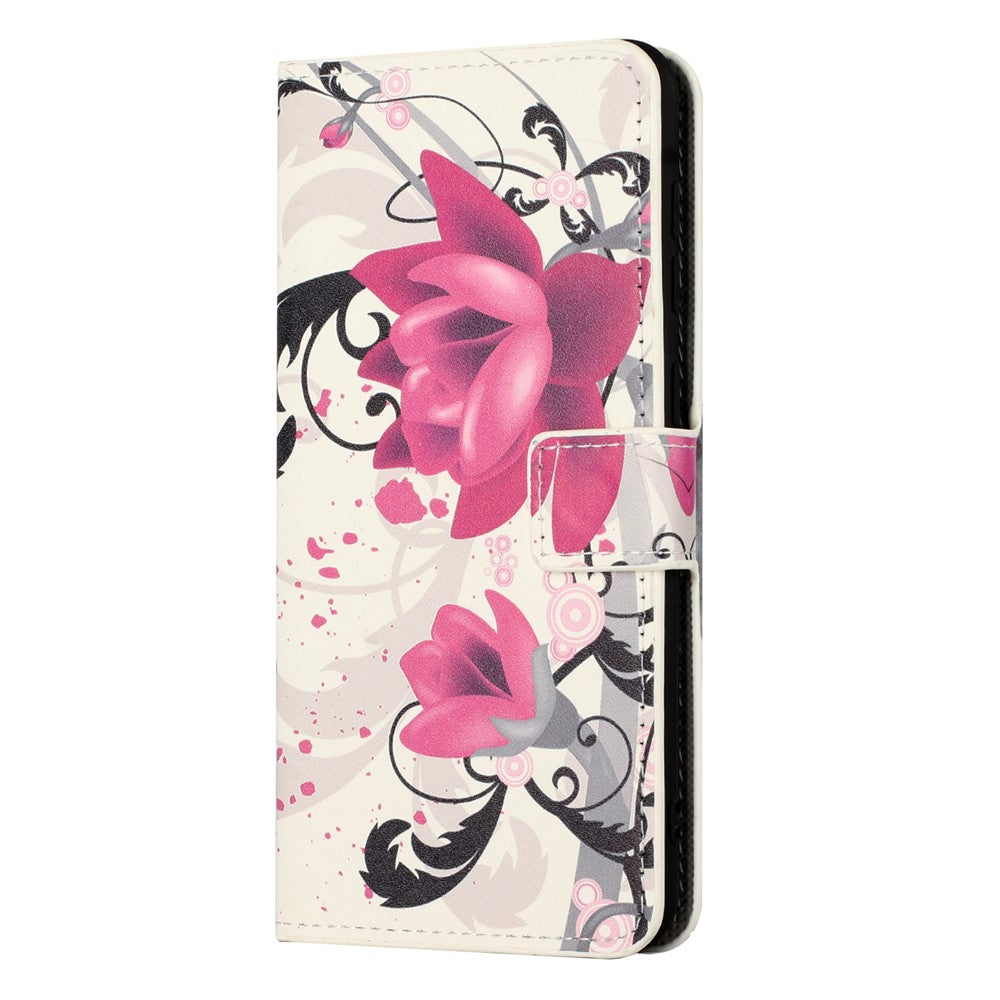 For Xiaomi Poco M8 Pro 5G / Redmi Note 15 Pro+ 5G (Global) Case Pattern Print PU Leather Wallet Phone Cover - Lotus