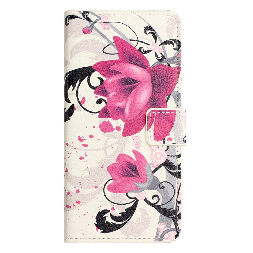 For Xiaomi Poco M8 Pro 5G / Redmi Note 15 Pro+ 5G (Global) Case Pattern Print PU Leather Wallet Phone Cover - Lotus