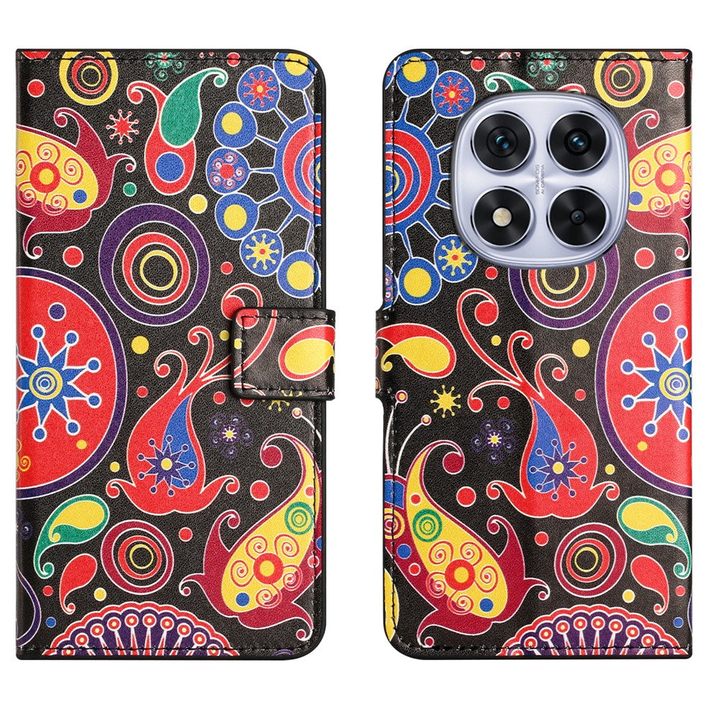 For Xiaomi Poco M8 Pro 5G / Redmi Note 15 Pro+ 5G (Global) Case Pattern Print PU Leather Wallet Phone Cover - Jelly Fish