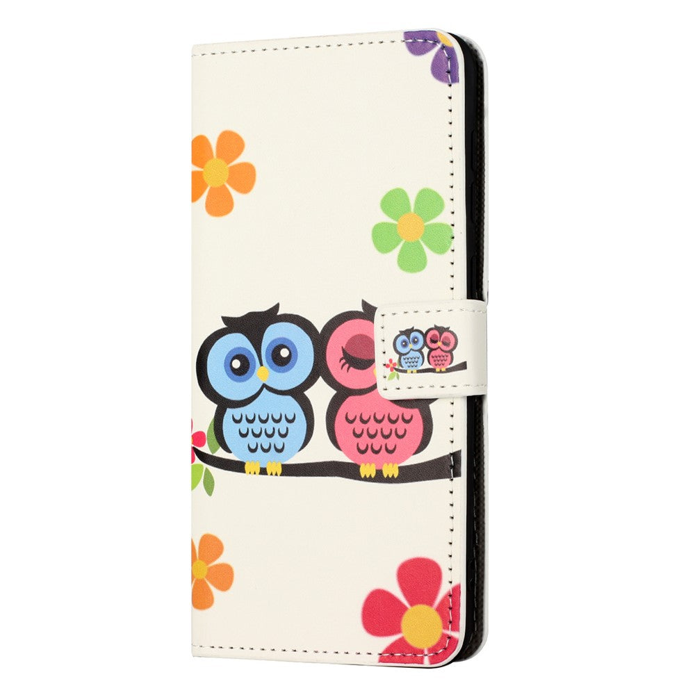 For Xiaomi Poco M8 Pro 5G / Redmi Note 15 Pro+ 5G (Global) Case Pattern Print PU Leather Wallet Phone Cover - Couple Owls