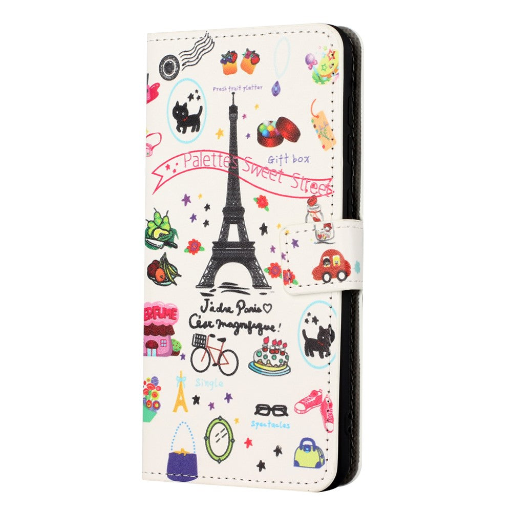 For Xiaomi Poco M8 Pro 5G / Redmi Note 15 Pro+ 5G (Global) Case Pattern Print PU Leather Wallet Phone Cover - Eiffel Tower
