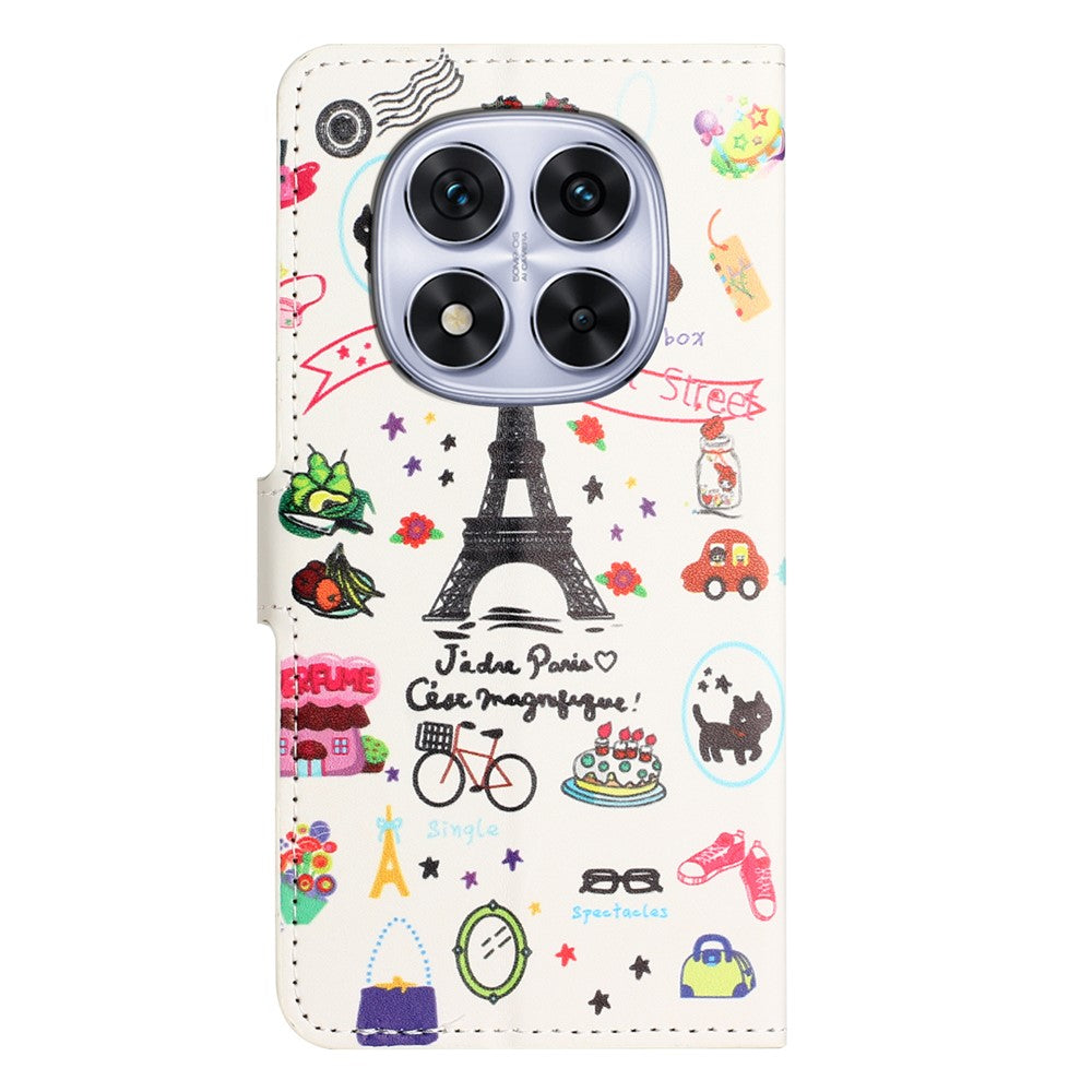 For Xiaomi Poco M8 Pro 5G / Redmi Note 15 Pro+ 5G (Global) Case Pattern Print PU Leather Wallet Phone Cover - Eiffel Tower