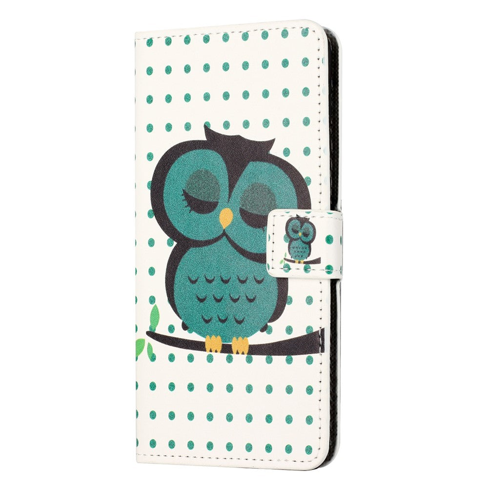 For Xiaomi Poco M8 Pro 5G / Redmi Note 15 Pro+ 5G (Global) Case Pattern Print PU Leather Wallet Phone Cover - Dots Owl