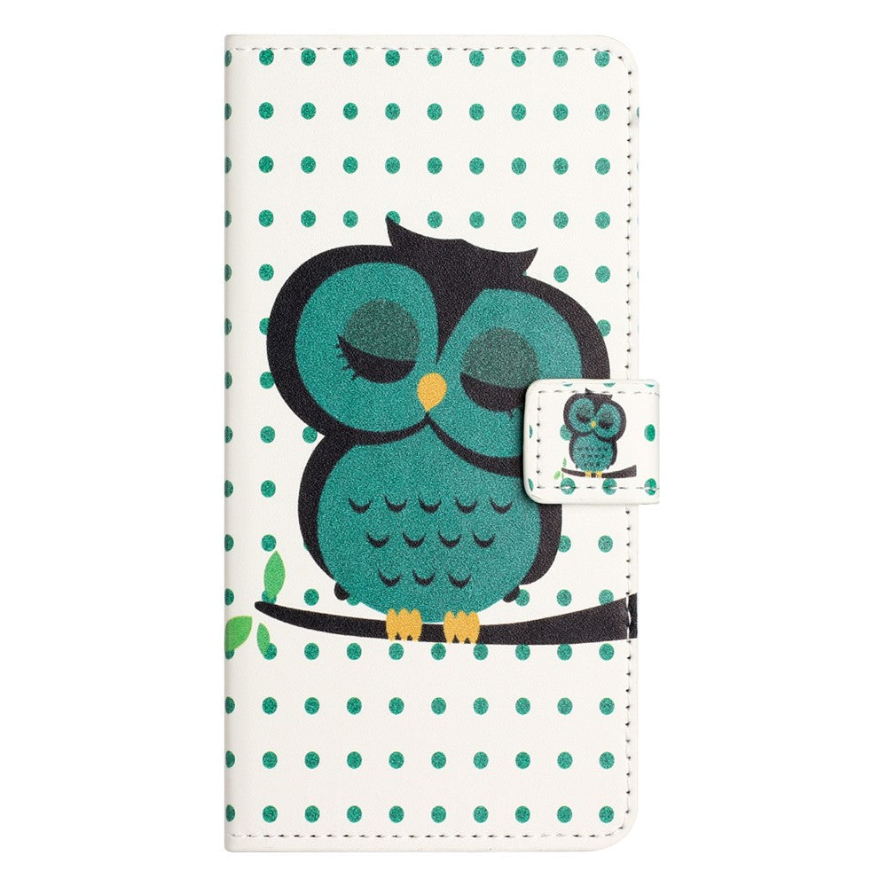 For Xiaomi Poco M8 Pro 5G / Redmi Note 15 Pro+ 5G (Global) Case Pattern Print PU Leather Wallet Phone Cover - Dots Owl