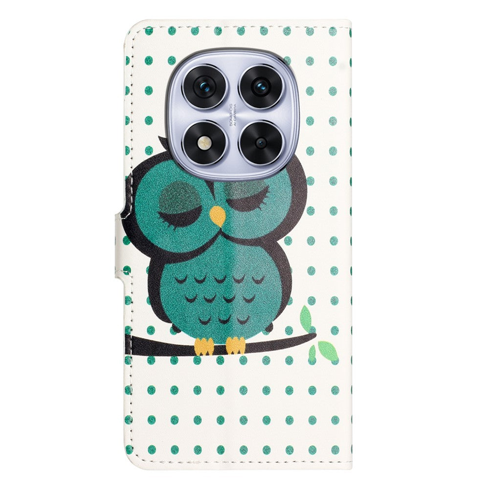 For Xiaomi Poco M8 Pro 5G / Redmi Note 15 Pro+ 5G (Global) Case Pattern Print PU Leather Wallet Phone Cover - Dots Owl