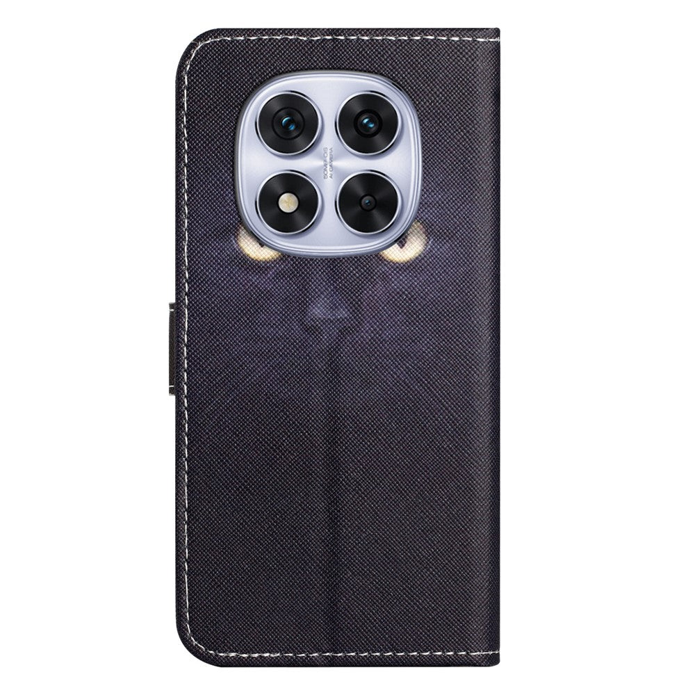 For Xiaomi Redmi Note 15 Pro 5G (Global) Case Pattern Print PU Leather Wallet Phone Cover Cross Texture - Cat's Eye