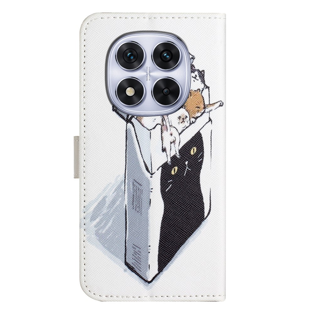 For Xiaomi Redmi Note 15 Pro 5G (Global) Case Pattern Print PU Leather Wallet Phone Cover Cross Texture - Cats