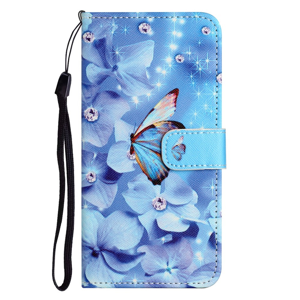 For Xiaomi Redmi Note 15 Pro 5G (Global) Case Pattern Print PU Leather Wallet Phone Cover Cross Texture - Flower and Butterfly