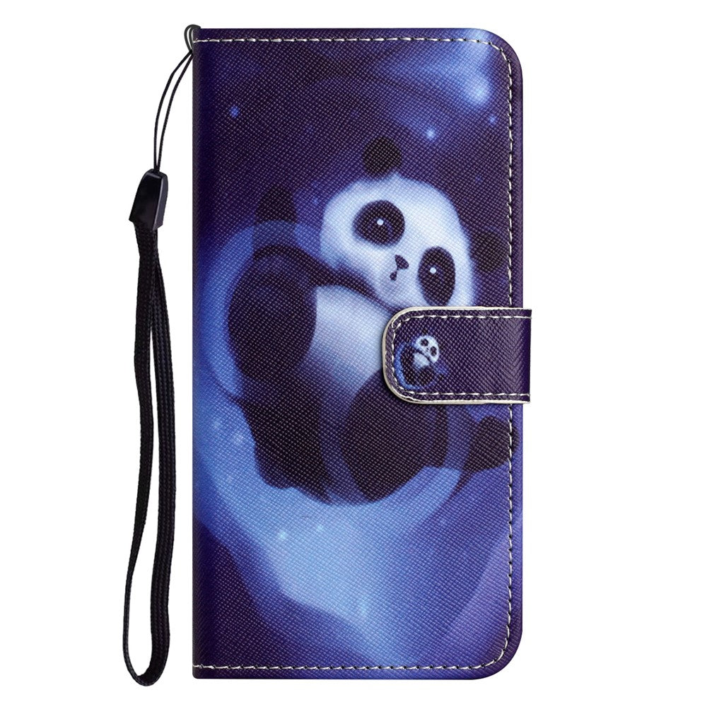 For Xiaomi Poco M8 Pro 5G / Redmi Note 15 Pro+ 5G (Global) Case Pattern Print PU Leather Wallet Phone Cover Cross Texture - Panda