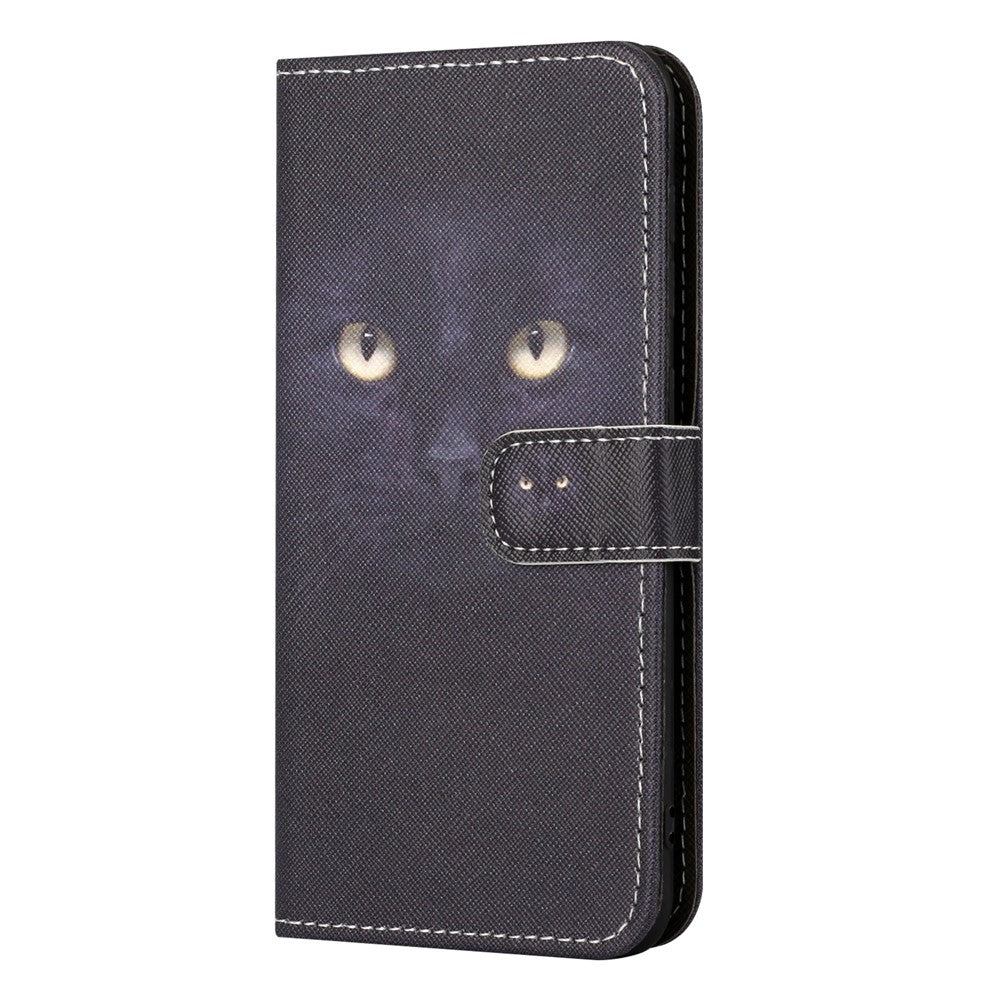 For Xiaomi Poco M8 Pro 5G / Redmi Note 15 Pro+ 5G (Global) Case Pattern Print PU Leather Wallet Phone Cover Cross Texture - Cat's Eye