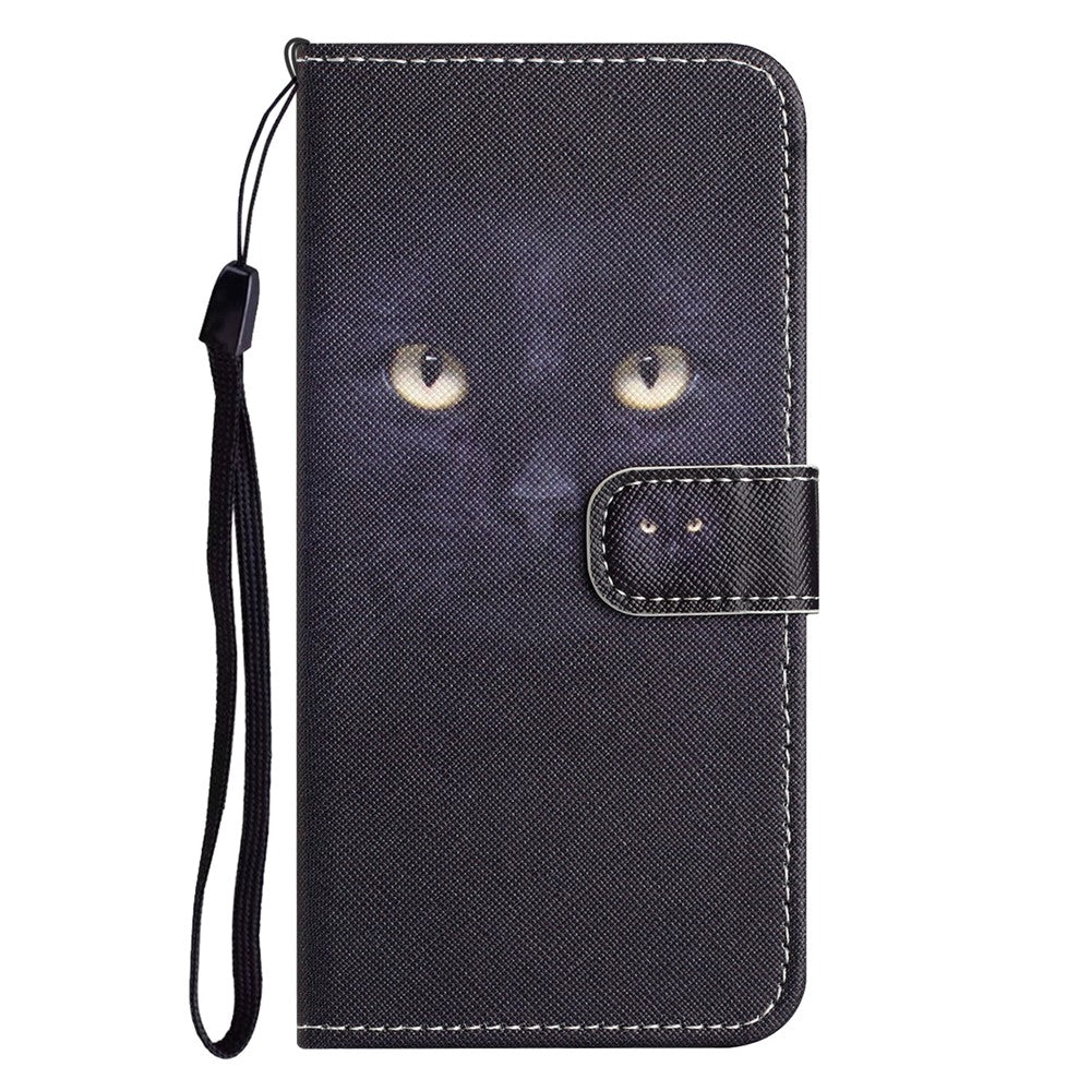 For Xiaomi Poco M8 Pro 5G / Redmi Note 15 Pro+ 5G (Global) Case Pattern Print PU Leather Wallet Phone Cover Cross Texture - Cat's Eye