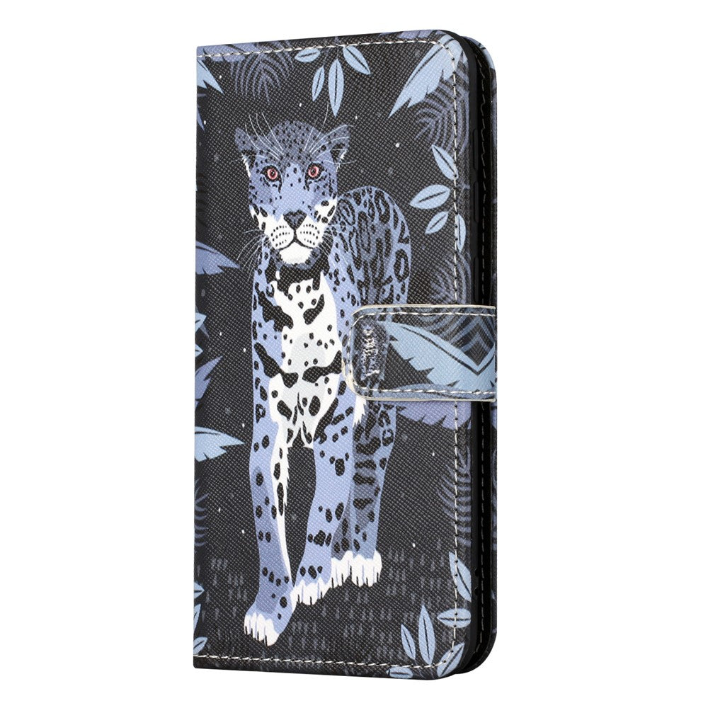 For Xiaomi Poco M8 Pro 5G / Redmi Note 15 Pro+ 5G (Global) Case Pattern Print PU Leather Wallet Phone Cover Cross Texture - Leopard