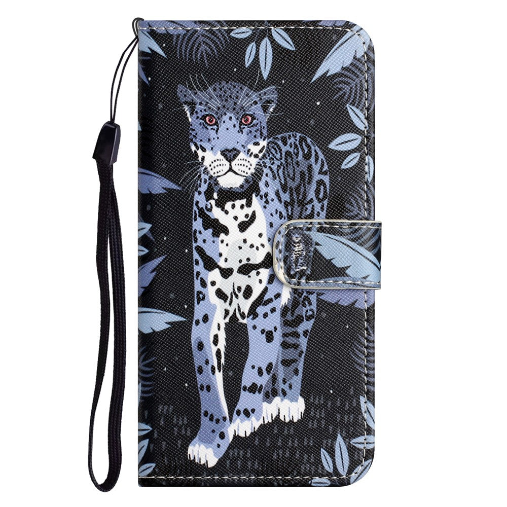 For Xiaomi Poco M8 Pro 5G / Redmi Note 15 Pro+ 5G (Global) Case Pattern Print PU Leather Wallet Phone Cover Cross Texture - Leopard