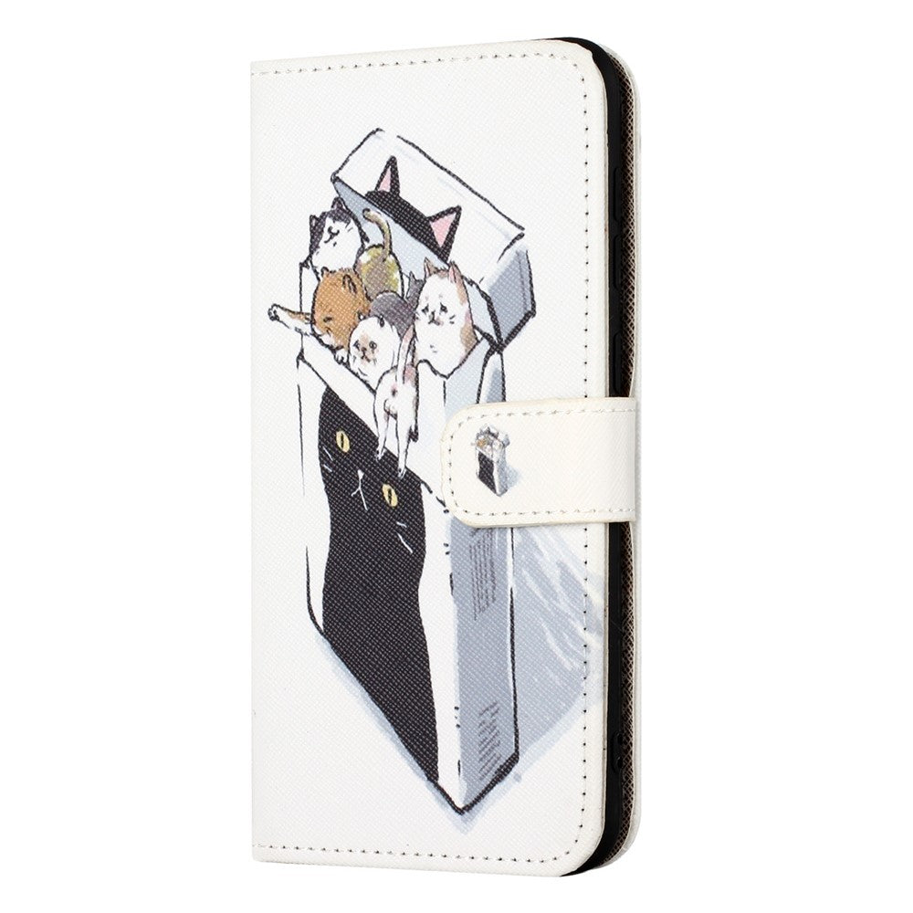 For Xiaomi Poco M8 Pro 5G / Redmi Note 15 Pro+ 5G (Global) Case Pattern Print PU Leather Wallet Phone Cover Cross Texture - Cats