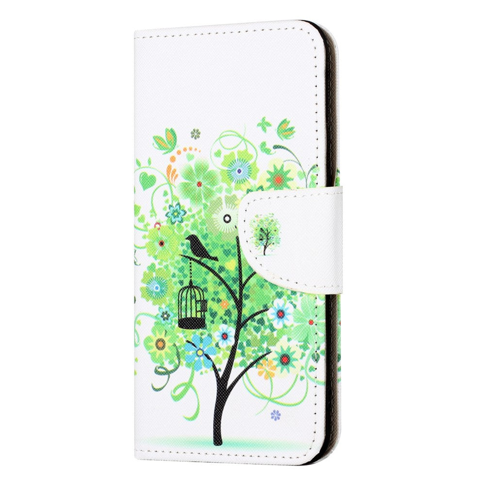 For Xiaomi Redmi Note 15 Pro 5G (Global) Case Pattern Printing Cross Texture Leather Phone Cover - Green Tree