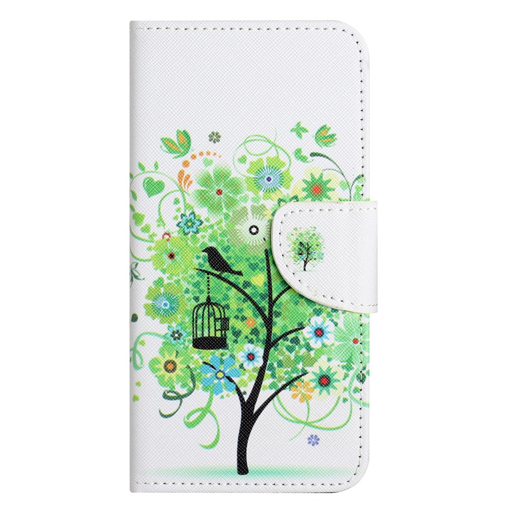 For Xiaomi Redmi Note 15 Pro 5G (Global) Case Pattern Printing Cross Texture Leather Phone Cover - Green Tree