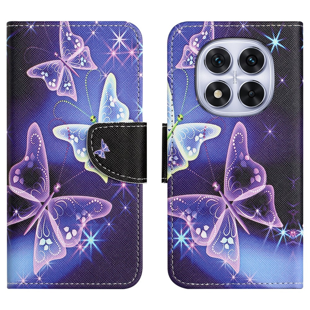 For Xiaomi Redmi Note 15 Pro 5G (Global) Case Pattern Printing Cross Texture Leather Phone Cover - Sparkling Butterfly