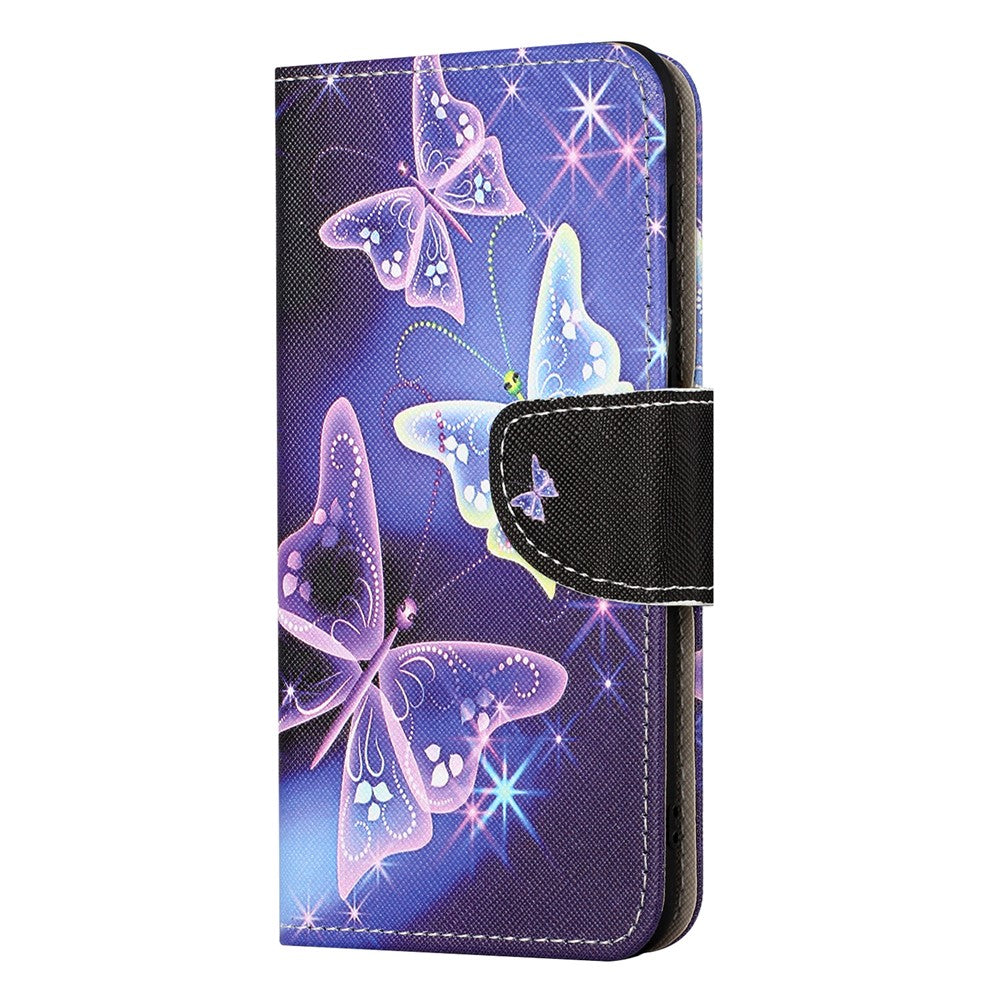 For Xiaomi Redmi Note 15 Pro 5G (Global) Case Pattern Printing Cross Texture Leather Phone Cover - Sparkling Butterfly