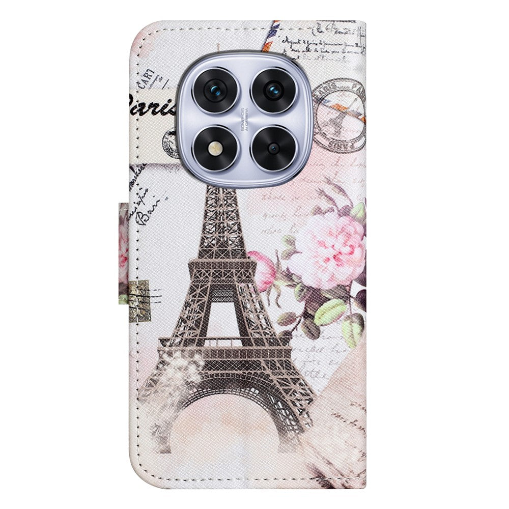 For Xiaomi Poco M8 Pro 5G / Redmi Note 15 Pro+ 5G (Global) Case Pattern Printing Cross Texture Leather Phone Cover - Tower