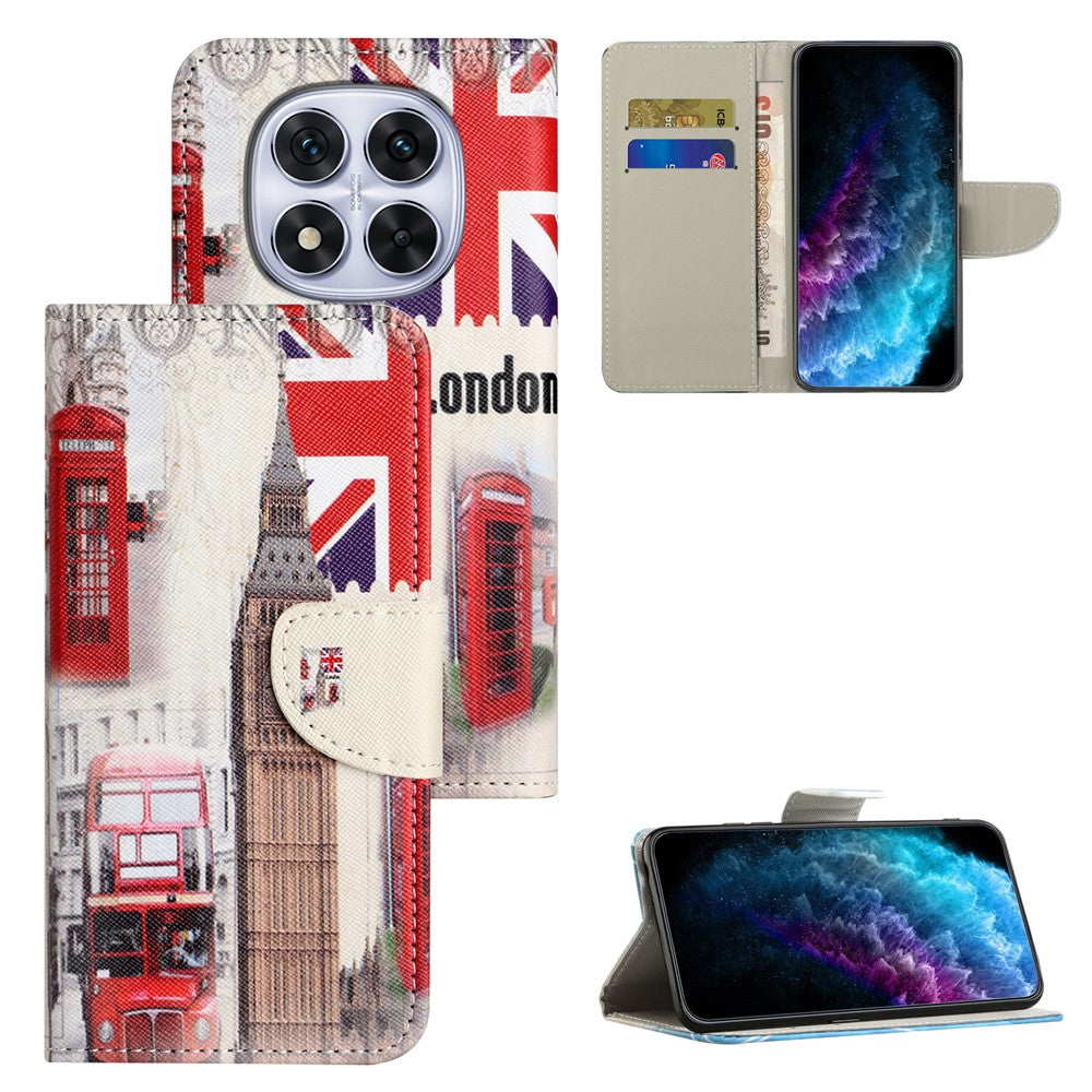 For Xiaomi Poco M8 Pro 5G / Redmi Note 15 Pro+ 5G (Global) Case Pattern Printing Cross Texture Leather Phone Cover - London Big Ben