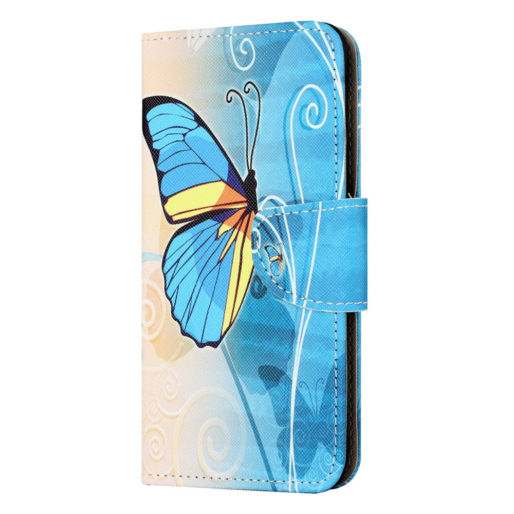 For Xiaomi Poco M8 Pro 5G / Redmi Note 15 Pro+ 5G (Global) Case Pattern Printing Cross Texture Leather Phone Cover - Butterfly