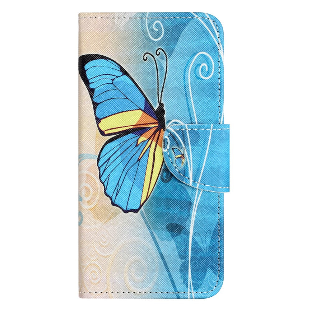 For Xiaomi Poco M8 Pro 5G / Redmi Note 15 Pro+ 5G (Global) Case Pattern Printing Cross Texture Leather Phone Cover - Butterfly