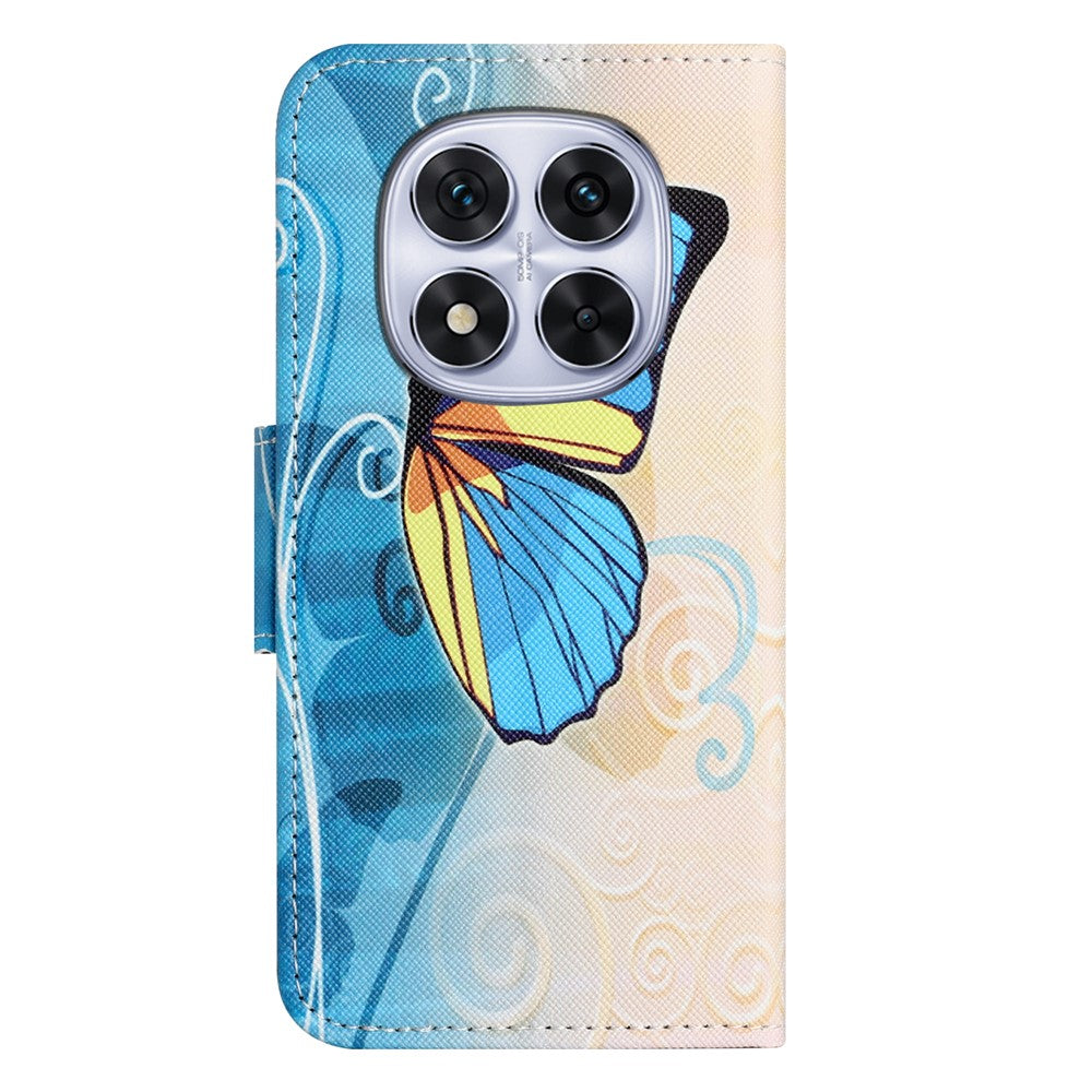 For Xiaomi Poco M8 Pro 5G / Redmi Note 15 Pro+ 5G (Global) Case Pattern Printing Cross Texture Leather Phone Cover - Butterfly