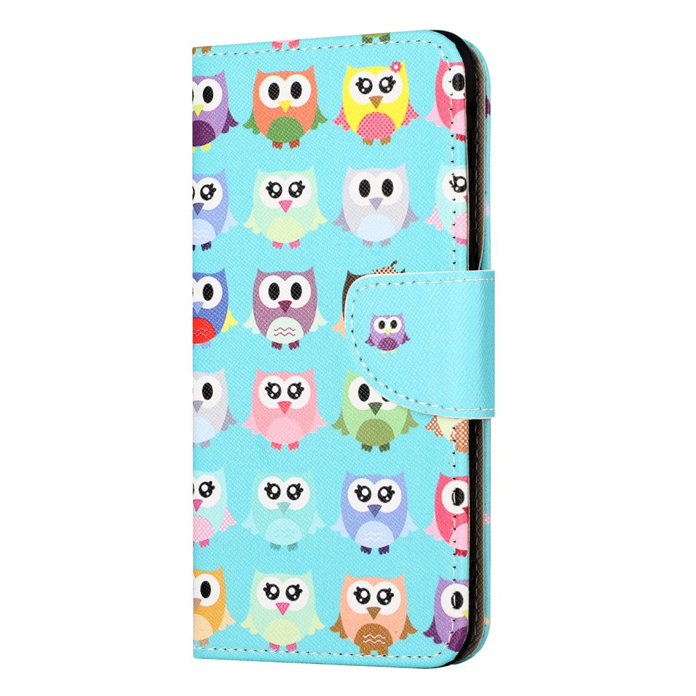 For Xiaomi Poco M8 Pro 5G / Redmi Note 15 Pro+ 5G (Global) Case Pattern Printing Cross Texture Leather Phone Cover - Owls