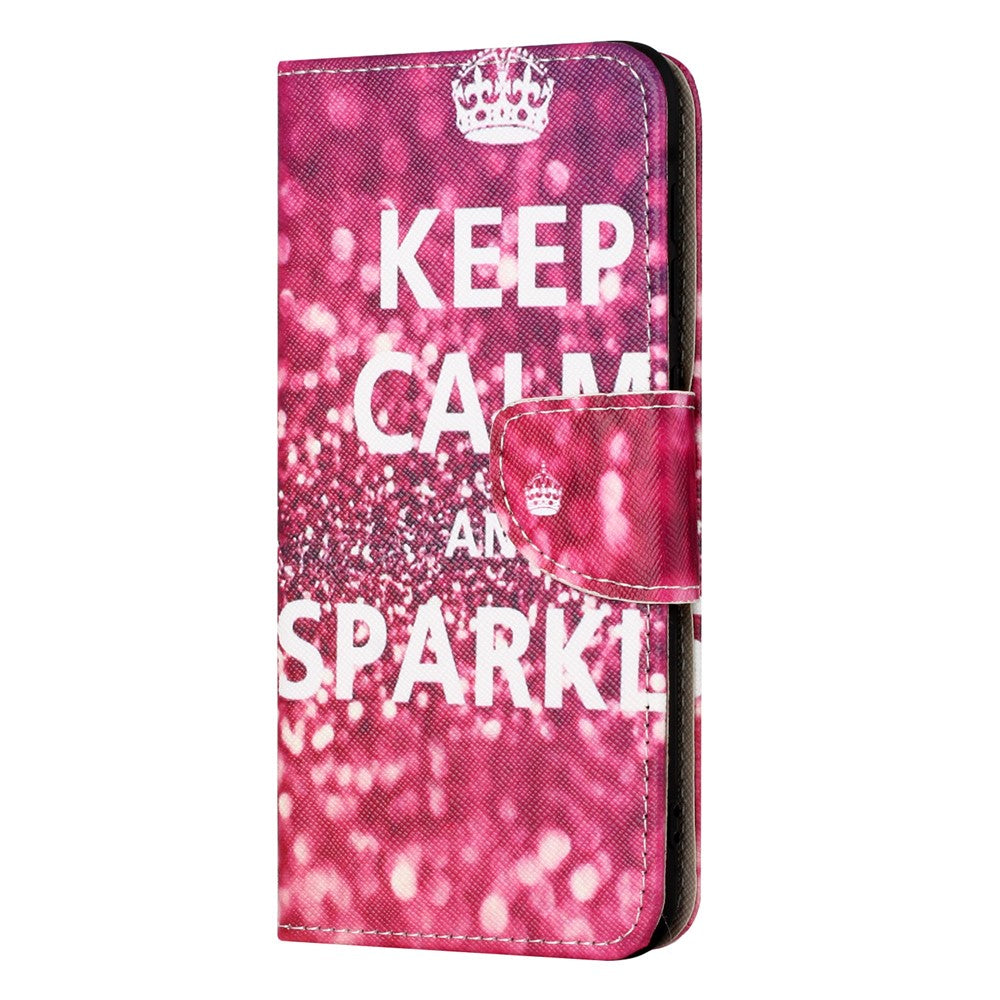 For Xiaomi Poco M8 Pro 5G / Redmi Note 15 Pro+ 5G (Global) Case Pattern Printing Cross Texture Leather Phone Cover - Keep Calm and Sparkle