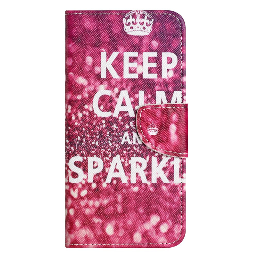 For Xiaomi Poco M8 Pro 5G / Redmi Note 15 Pro+ 5G (Global) Case Pattern Printing Cross Texture Leather Phone Cover - Keep Calm and Sparkle