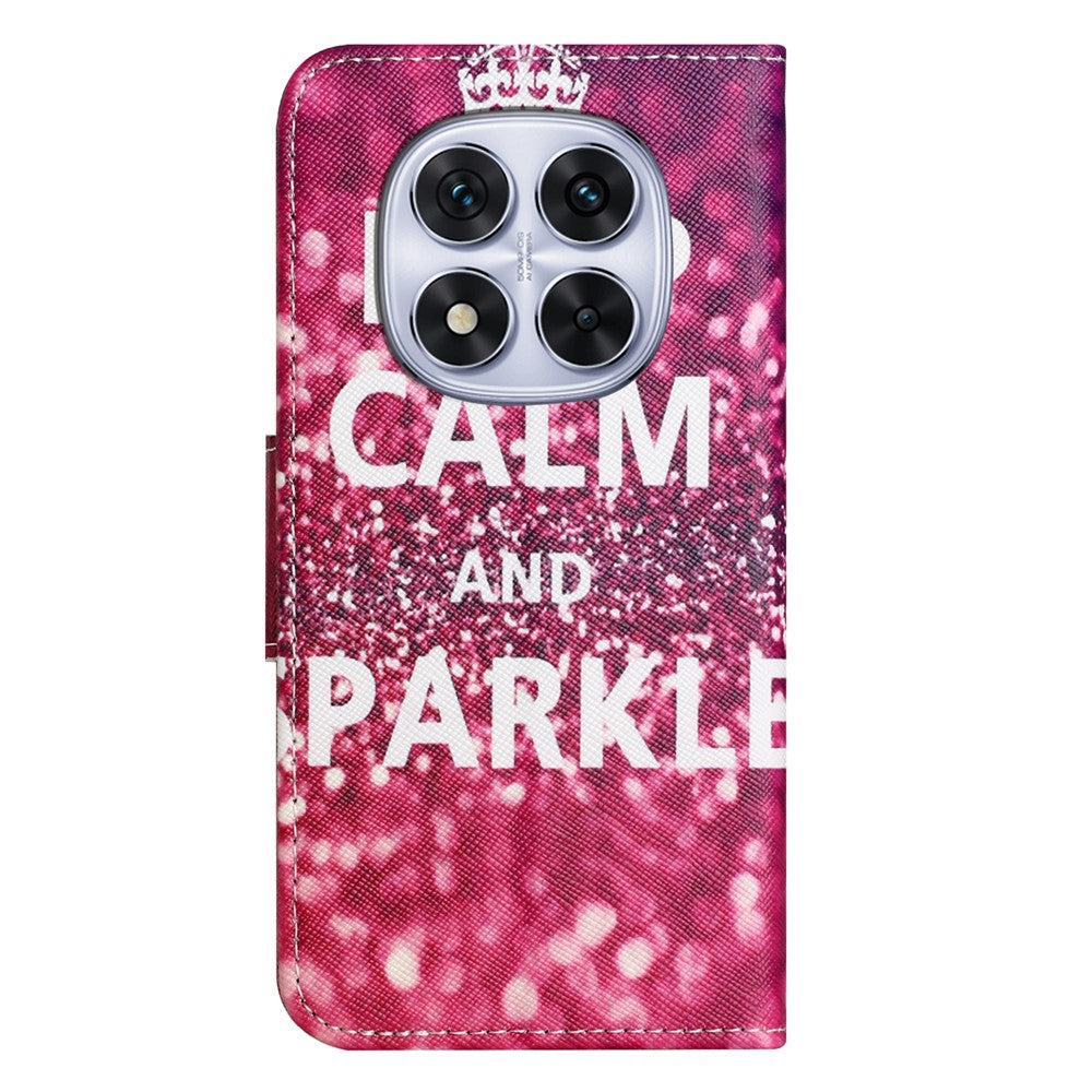 For Xiaomi Poco M8 Pro 5G / Redmi Note 15 Pro+ 5G (Global) Case Pattern Printing Cross Texture Leather Phone Cover - Keep Calm and Sparkle