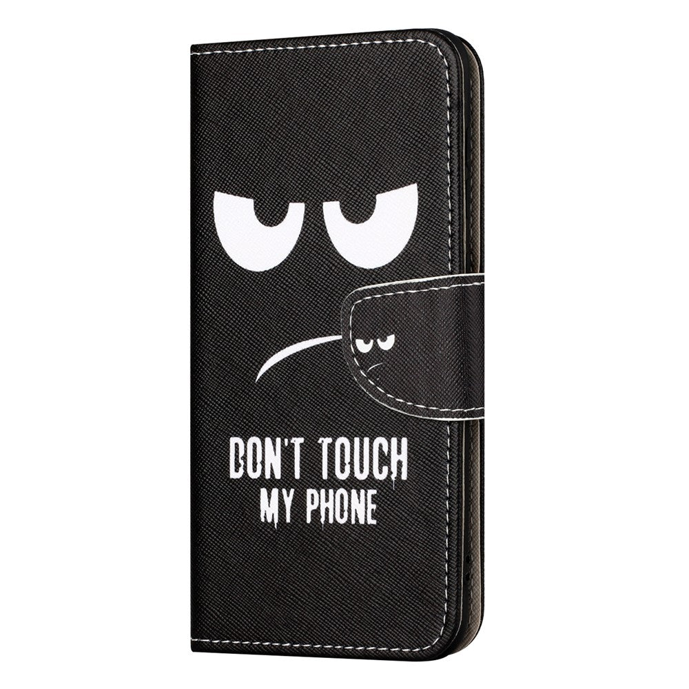 For Xiaomi Poco M8 Pro 5G / Redmi Note 15 Pro+ 5G (Global) Case Pattern Printing Cross Texture Leather Phone Cover - Don't Touch My Phone