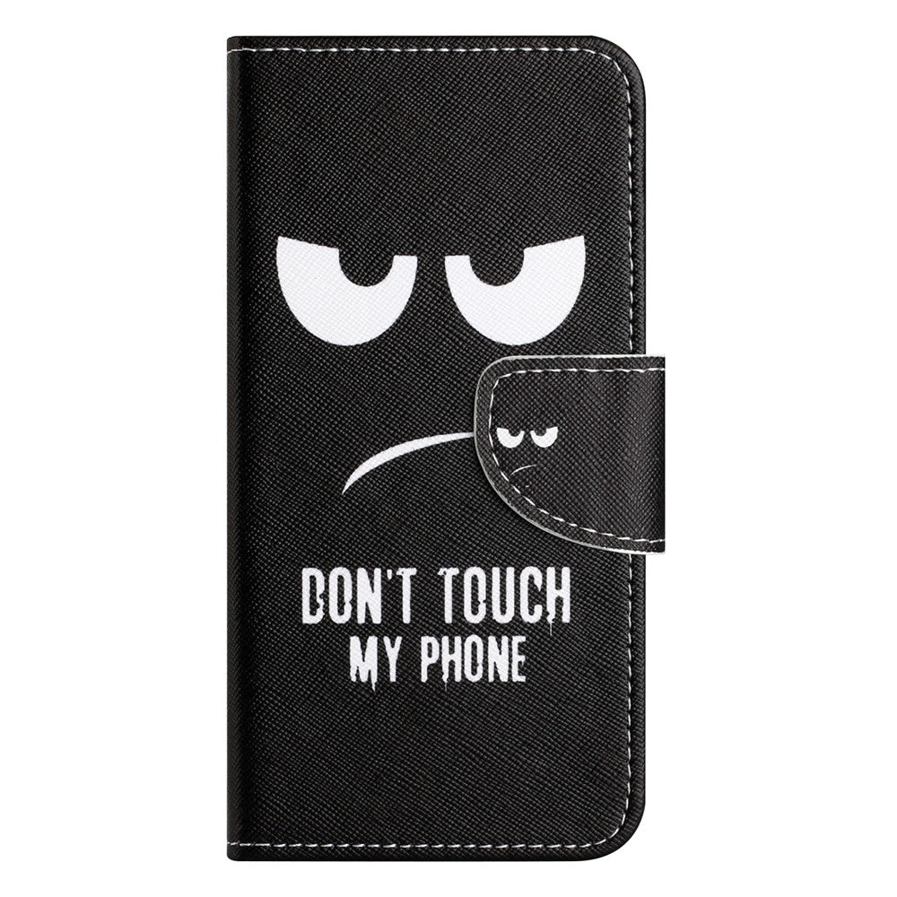 For Xiaomi Poco M8 Pro 5G / Redmi Note 15 Pro+ 5G (Global) Case Pattern Printing Cross Texture Leather Phone Cover - Don't Touch My Phone