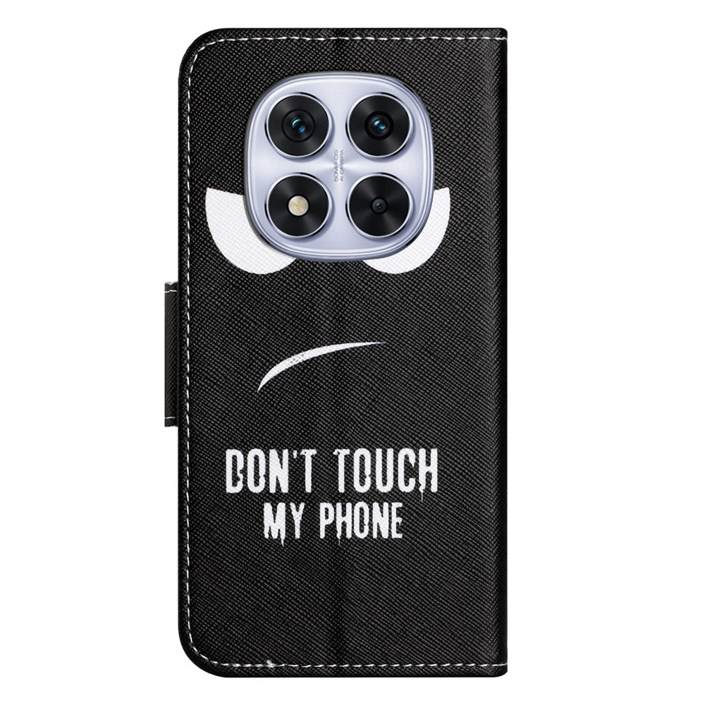 For Xiaomi Poco M8 Pro 5G / Redmi Note 15 Pro+ 5G (Global) Case Pattern Printing Cross Texture Leather Phone Cover - Don't Touch My Phone