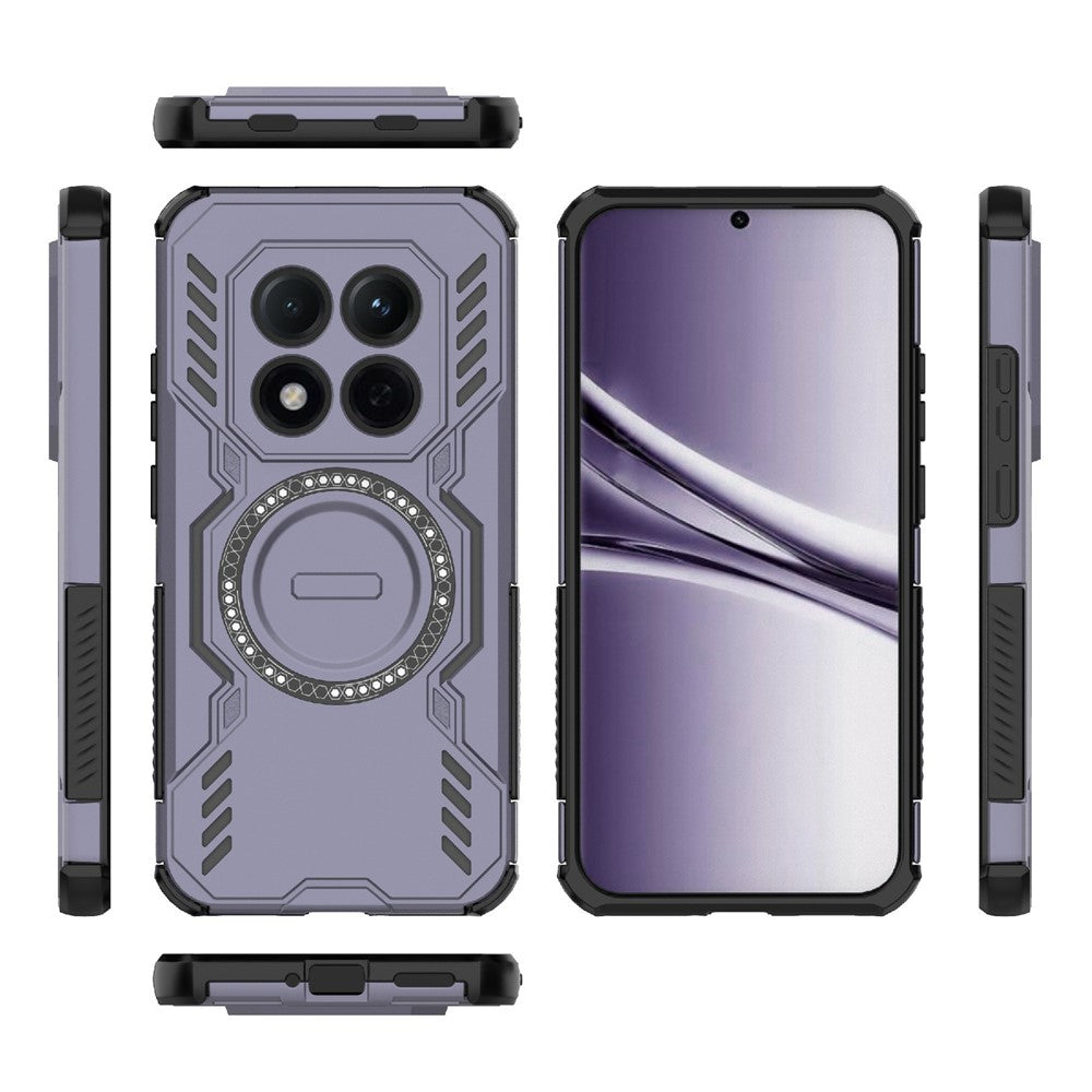For Xiaomi Redmi Note 15 Pro 5G (Global) Magnetic Case Butterfly Armor Hollow Heat Dissipation PC + TPU Phone Cover - Purple