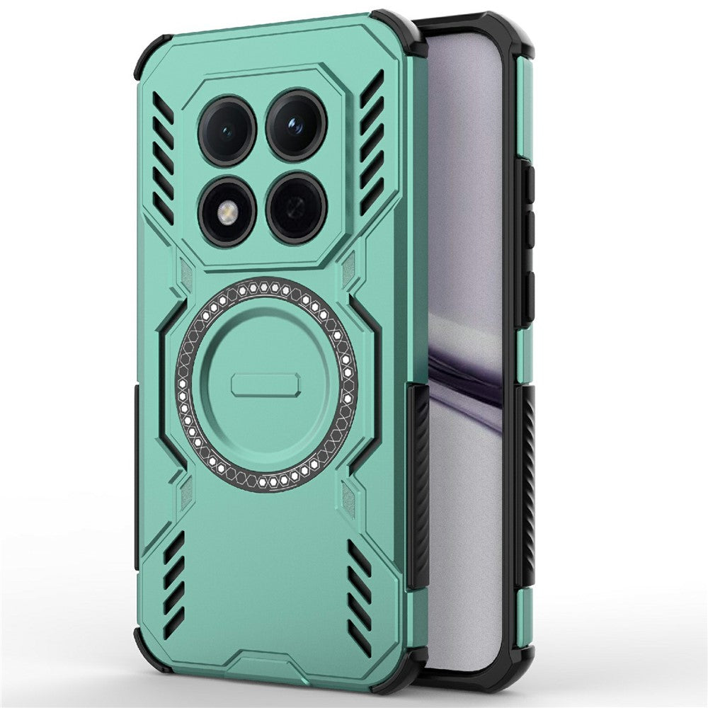 For Xiaomi Redmi Note 15 Pro 5G (Global) Magnetic Case Butterfly Armor Hollow Heat Dissipation PC + TPU Phone Cover - Green