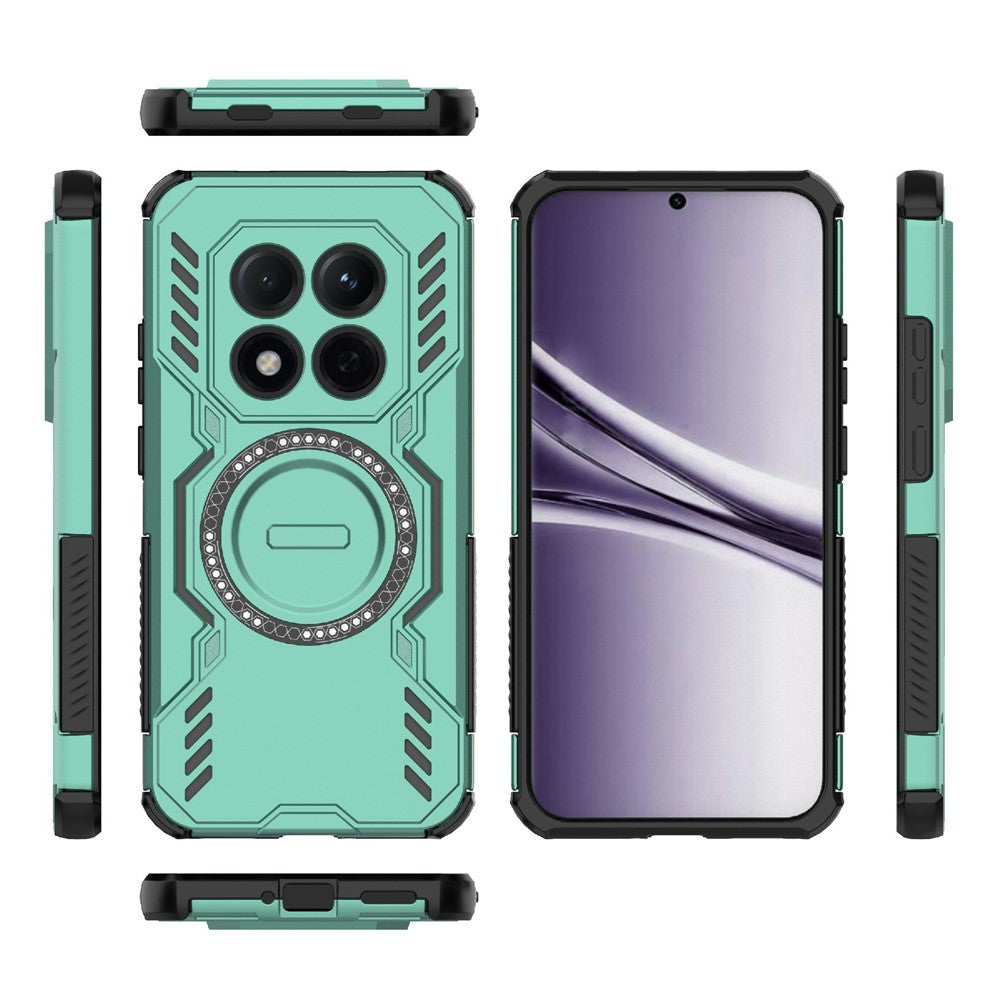 For Xiaomi Redmi Note 15 Pro 5G (Global) Magnetic Case Butterfly Armor Hollow Heat Dissipation PC + TPU Phone Cover - Green