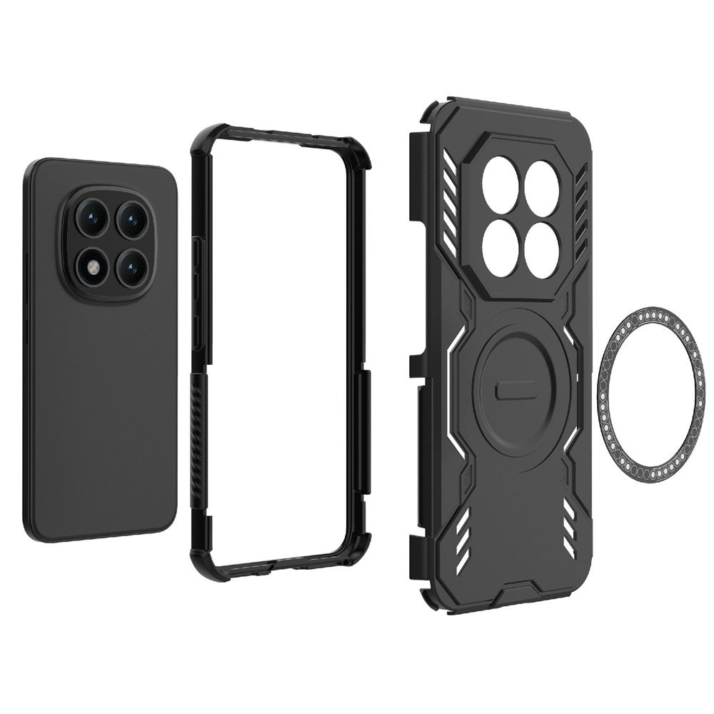 For Xiaomi Poco M8 Pro 5G / Redmi Note 15 Pro+ 5G (Global) Magnetic Case Butterfly Armor Hollow Heat Dissipation PC + TPU Phone Cover - Purple