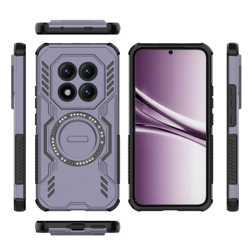For Xiaomi Poco M8 Pro 5G / Redmi Note 15 Pro+ 5G (Global) Magnetic Case Butterfly Armor Hollow Heat Dissipation PC + TPU Phone Cover - Purple