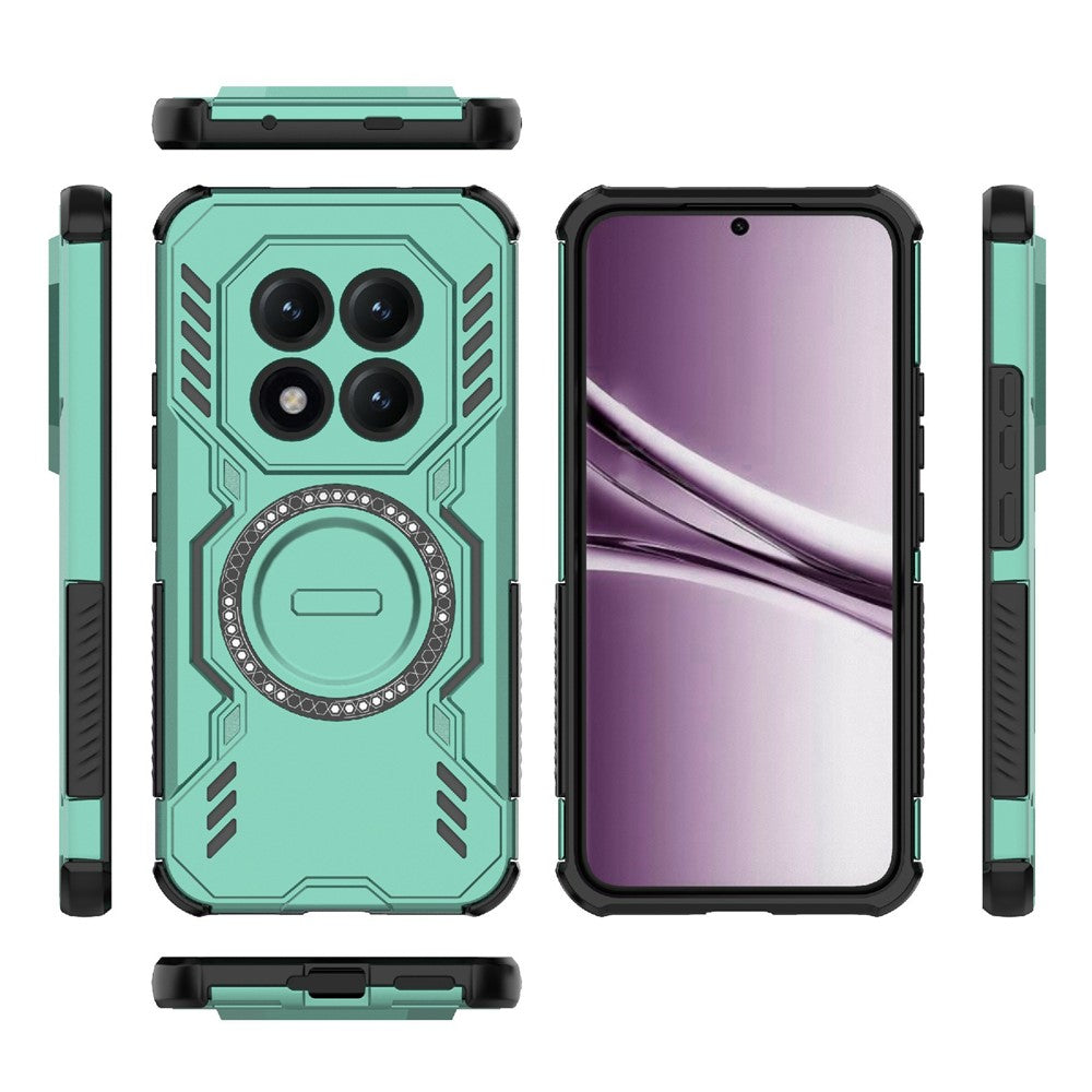 For Xiaomi Poco M8 Pro 5G / Redmi Note 15 Pro+ 5G (Global) Magnetic Case Butterfly Armor Hollow Heat Dissipation PC + TPU Phone Cover - Green