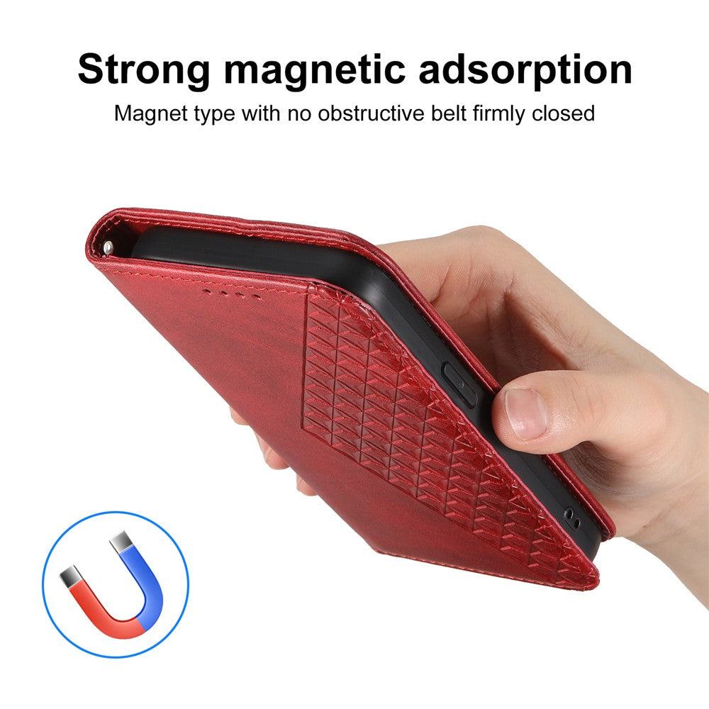 For Xiaomi Redmi Note 15 Pro 5G (Global) Case Calf Texture PU Leather Wallet Phone Cover with Wrist Strap - Red