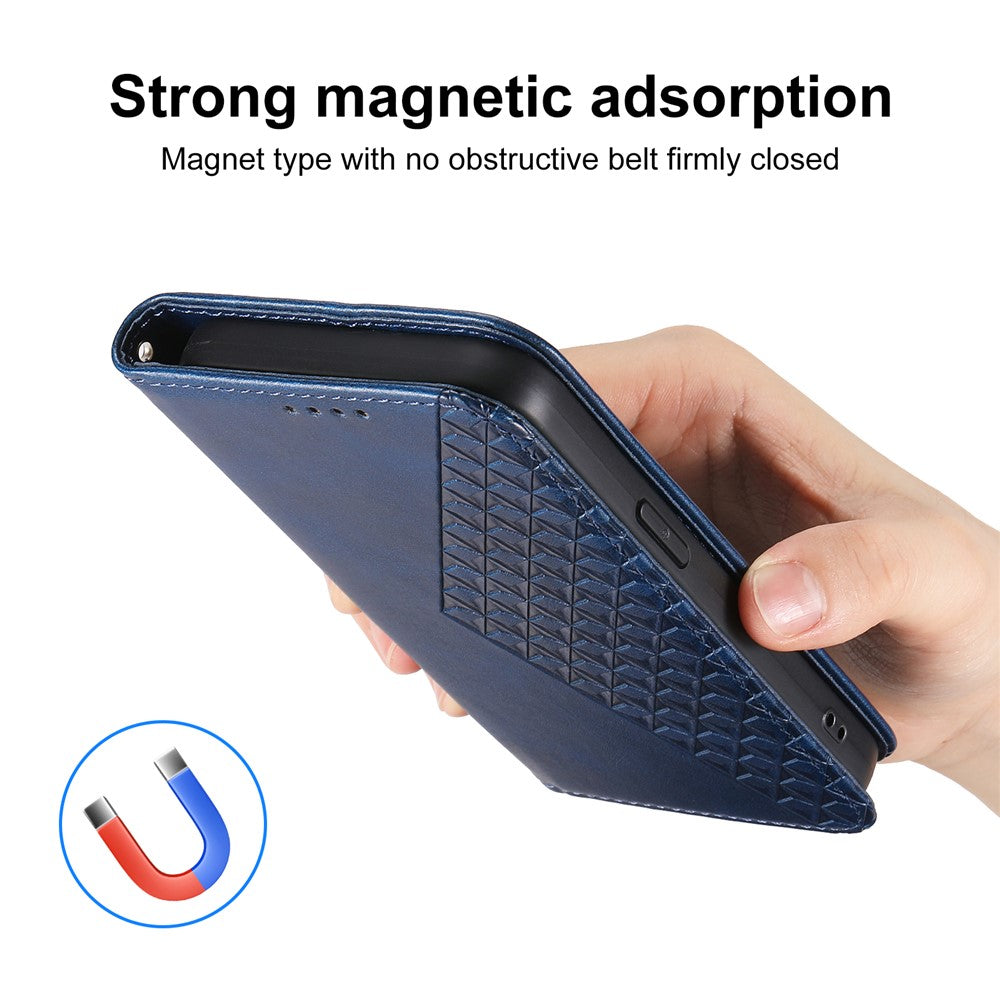For Xiaomi Redmi Note 15 Pro 5G (Global) Case Calf Texture PU Leather Wallet Phone Cover with Wrist Strap - Blue
