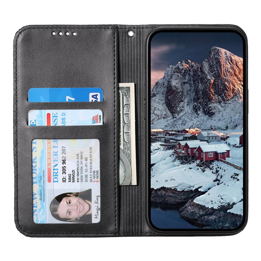 For Xiaomi Redmi Note 15 Pro 5G (Global) Case Calf Texture PU Leather Wallet Phone Cover with Wrist Strap - Black
