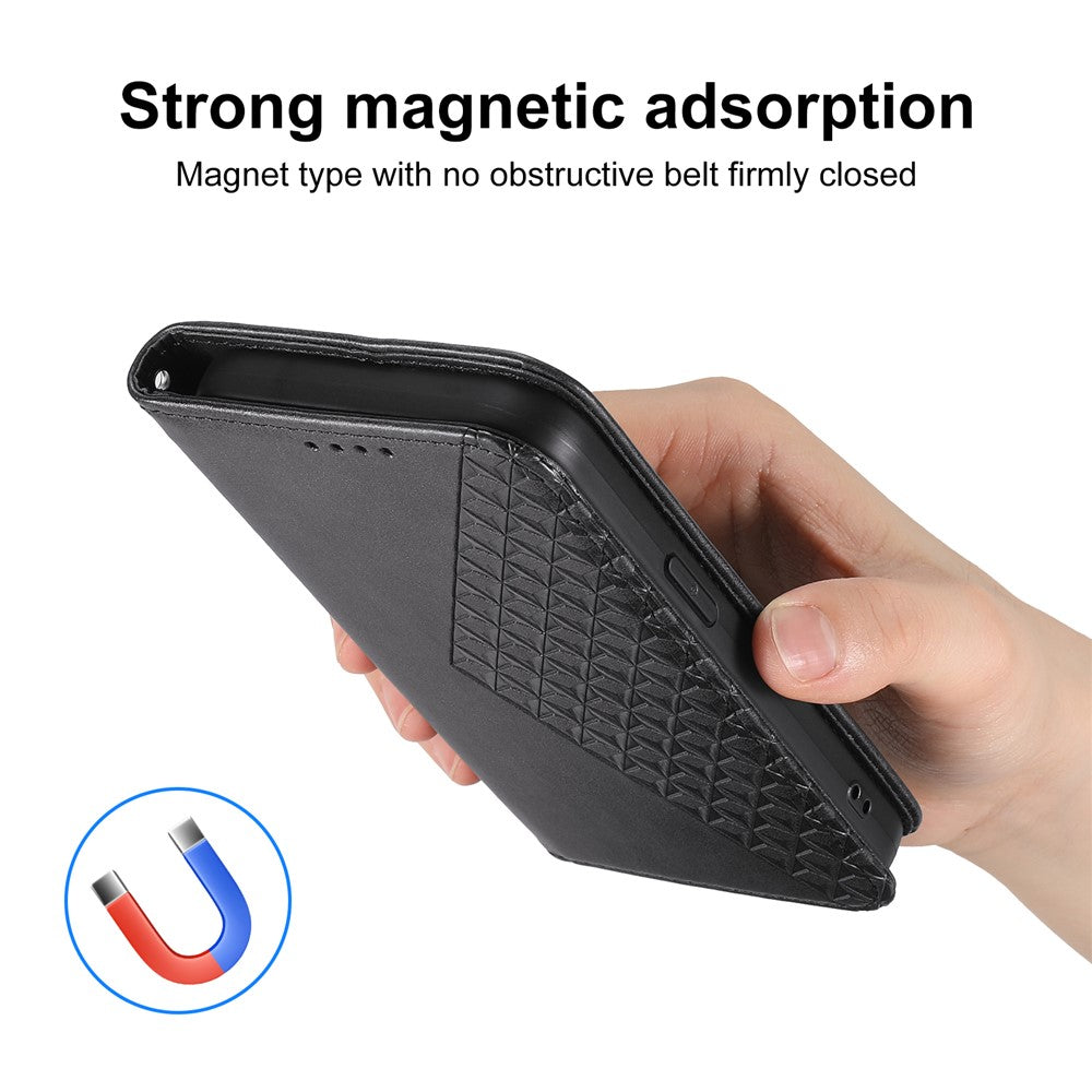 For Xiaomi Redmi Note 15 Pro 5G (Global) Case Calf Texture PU Leather Wallet Phone Cover with Wrist Strap - Black