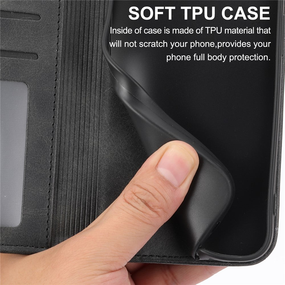 For Xiaomi Redmi Note 15 Pro 5G (Global) Case Calf Texture PU Leather Wallet Phone Cover with Wrist Strap - Black