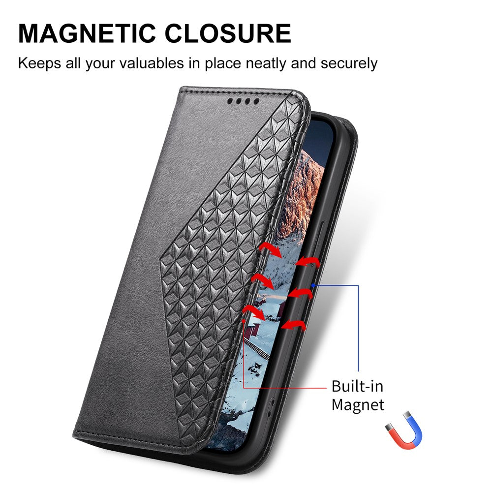 For Xiaomi Poco M8 Pro 5G / Redmi Note 15 Pro+ 5G (Global) Case Calf Texture PU Leather Wallet Phone Cover with Wrist Strap - Black
