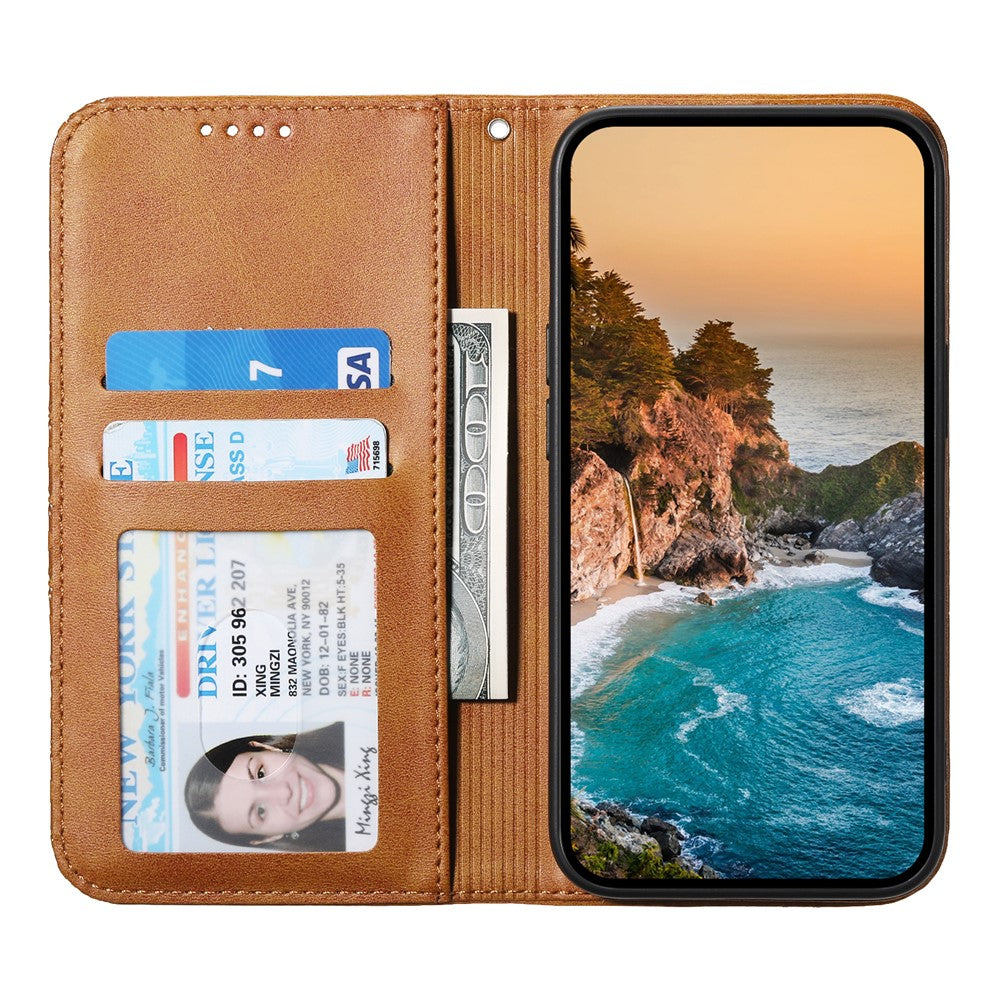 For Xiaomi Poco M8 Pro 5G / Redmi Note 15 Pro+ 5G (Global) Case Calf Texture PU Leather Wallet Phone Cover with Wrist Strap - Yellow