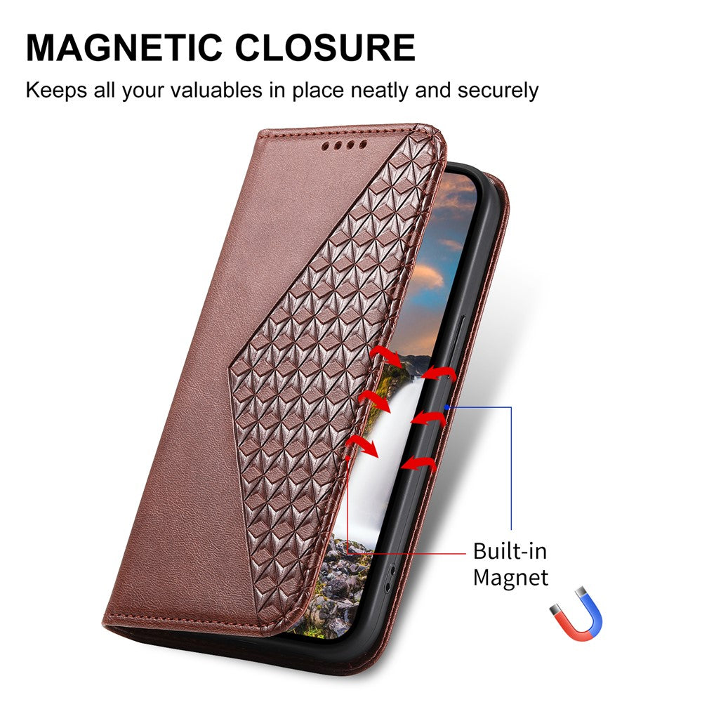 For Xiaomi Poco M8 Pro 5G / Redmi Note 15 Pro+ 5G (Global) Case Calf Texture PU Leather Wallet Phone Cover with Wrist Strap - Brown